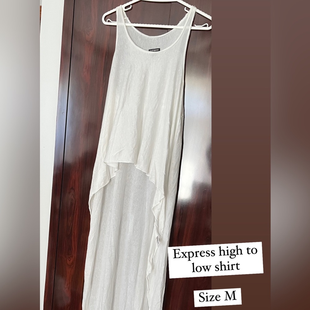 Express white high to low shirt